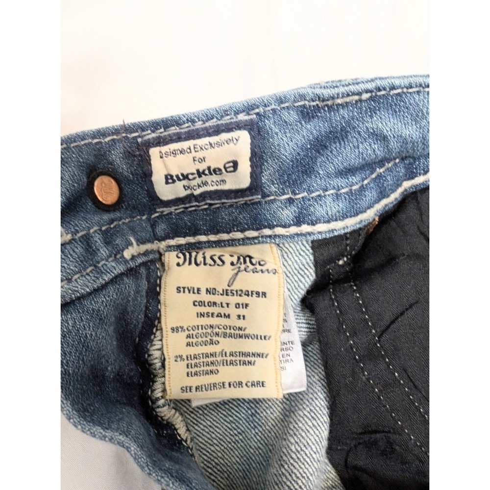 Miss Me Flare Denim Jeans 29 (30) Low Rise Stretch Sequin Blue JE5440F3R Great! - Picture 9 of 15